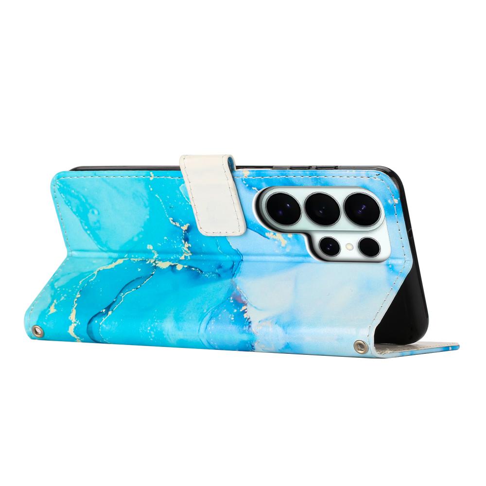  Samsung Galaxy S26 Ultra Fodral Läder Marmor Blå / Grön - Teknikhallen.se