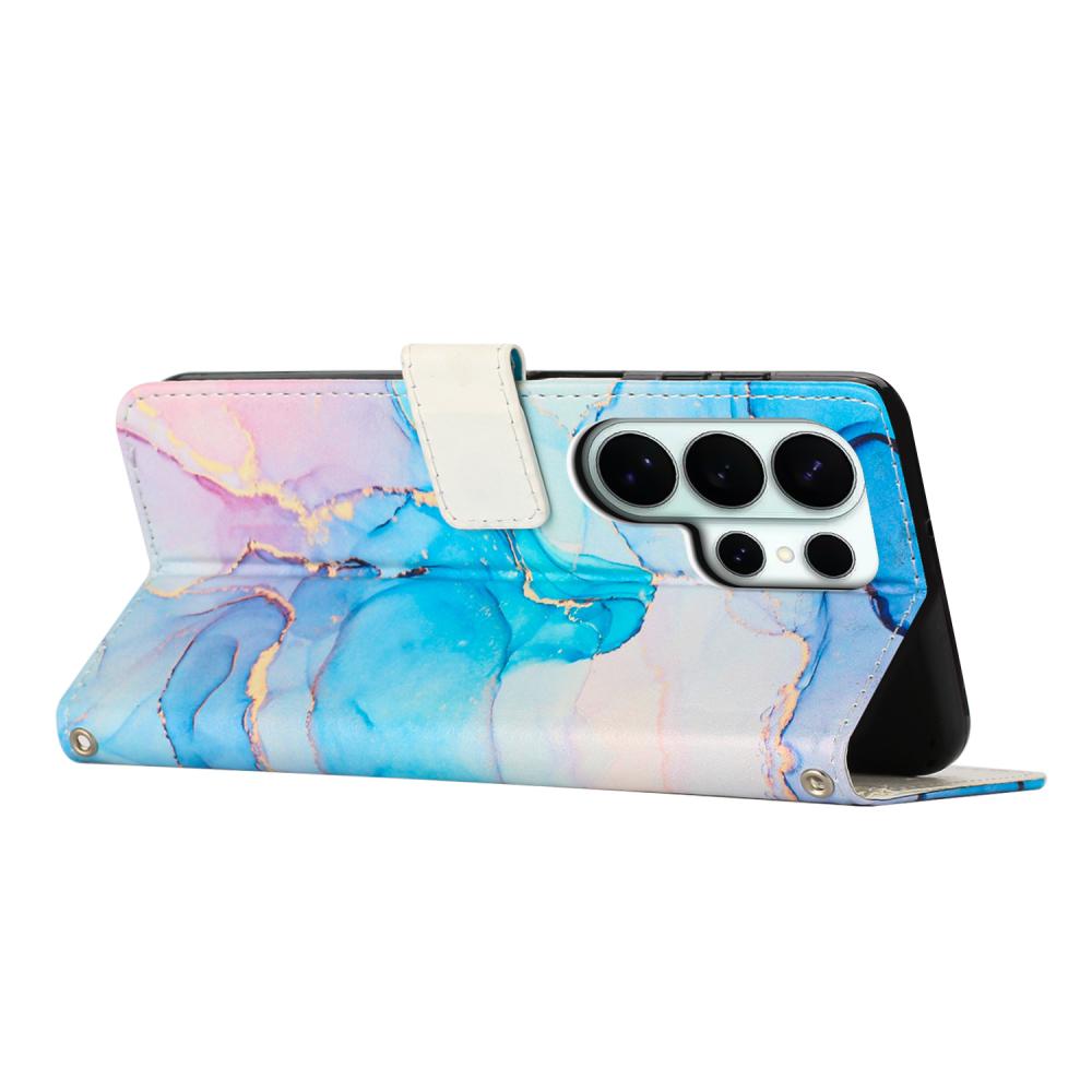  Samsung Galaxy S26 Ultra Fodral Läder Marmor Rosa / Grön - Teknikhallen.se