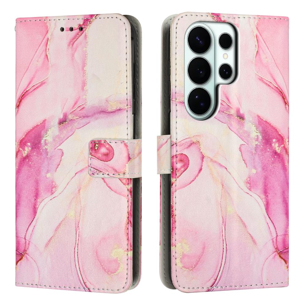  Samsung Galaxy S26 Ultra Fodral Läder Marmor Roséguld - Teknikhallen.se