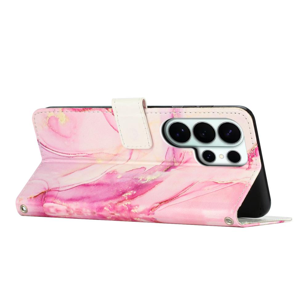  Samsung Galaxy S26 Ultra Fodral Läder Marmor Roséguld - Teknikhallen.se