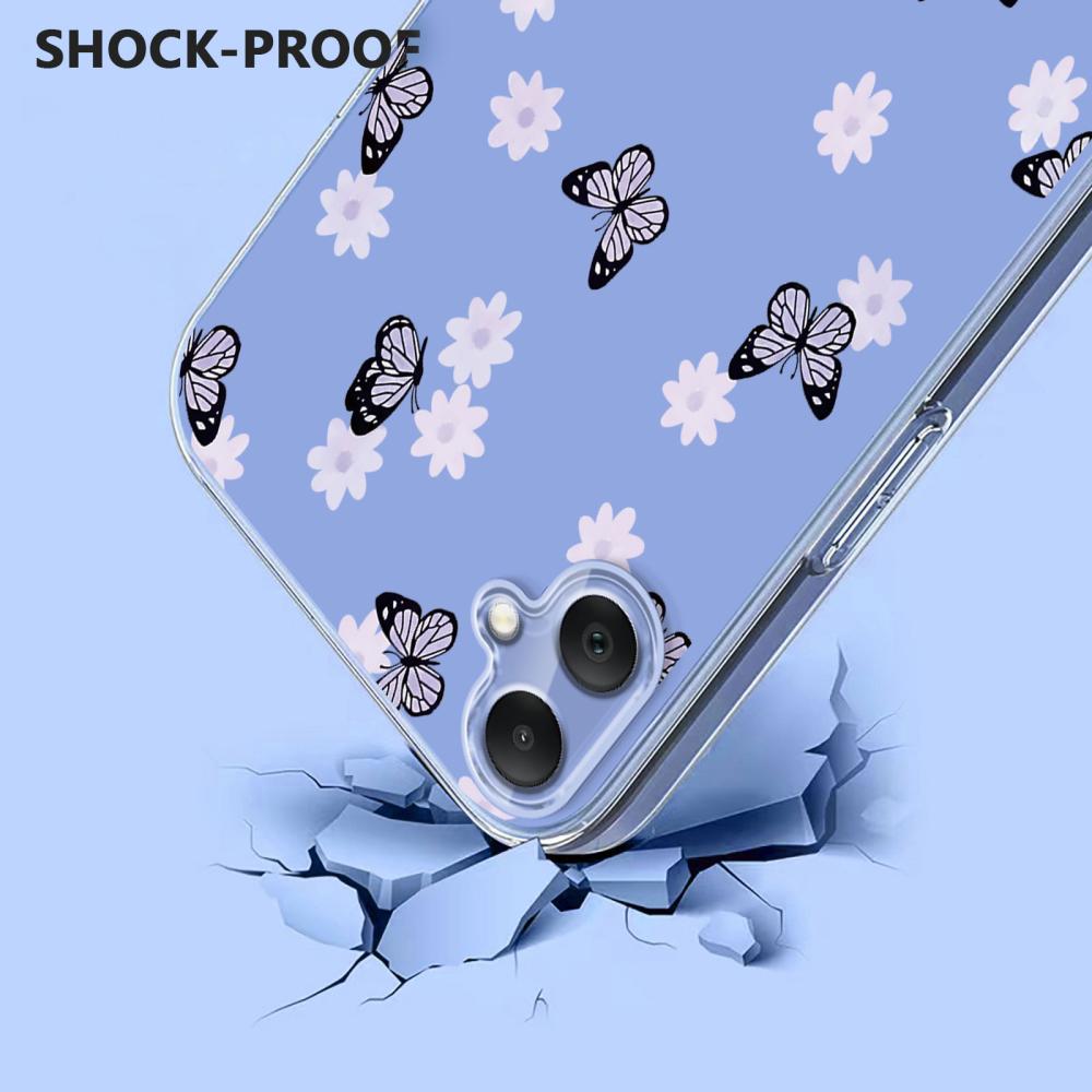  Samsung Galaxy A07 4G Skal Med Tryck Fjärilar / Blommor - Teknikhallen.se