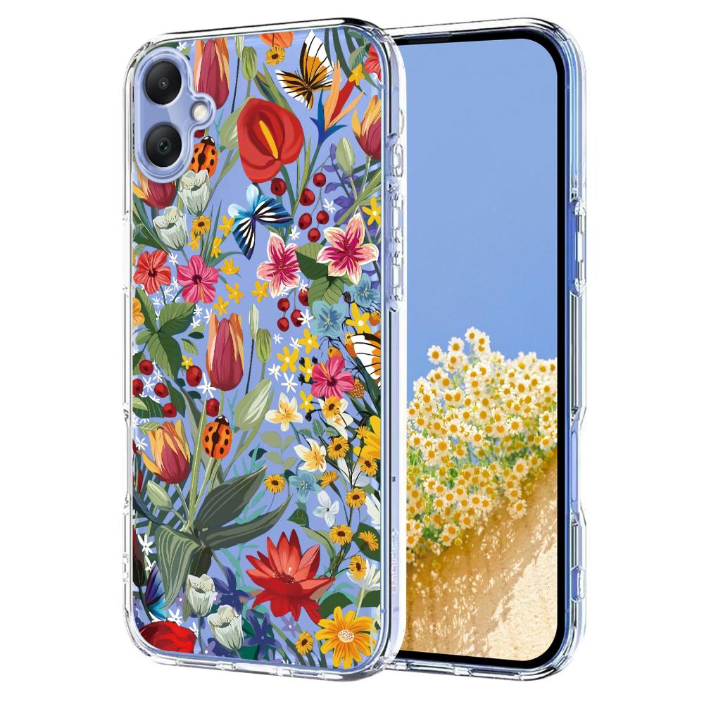  Samsung Galaxy A07 4G Skal Med Tryck Blommor - Teknikhallen.se