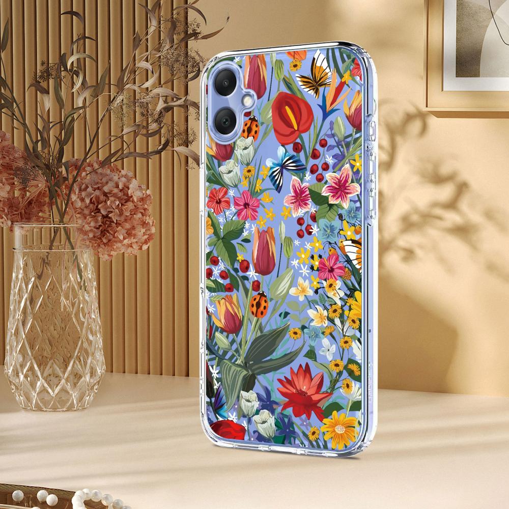  Samsung Galaxy A07 4G Skal Med Tryck Blommor - Teknikhallen.se