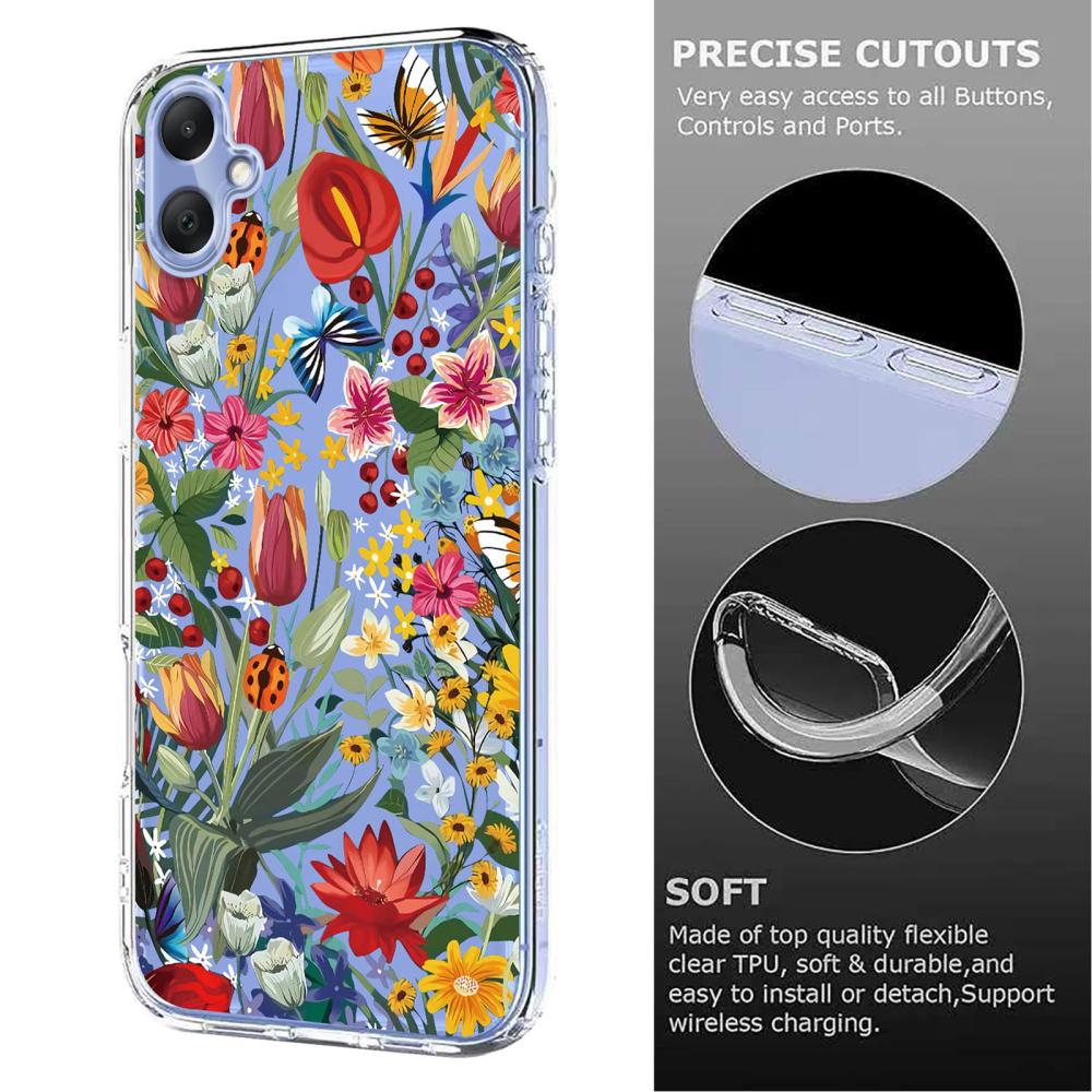  Samsung Galaxy A07 4G Skal Med Tryck Blommor - Teknikhallen.se