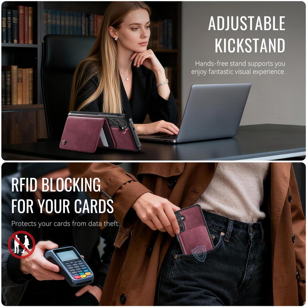 CASEME CASEME Galaxy S26 Skal MagSafe Avtagbar Korthållare Röd - Teknikhallen.se