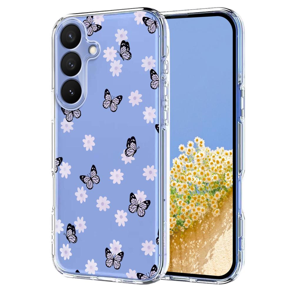  Samsung Galaxy S26 Plus Skal TPU Med Tryck Fjärilar / Blommor - Teknikhallen.se