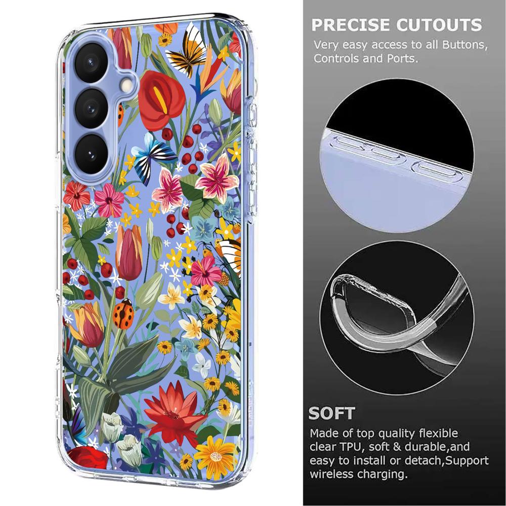  Samsung Galaxy S26 Plus Skal TPU Med Tryck Blommor - Teknikhallen.se