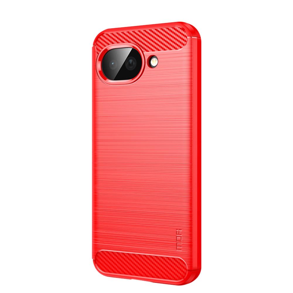 MOFI MOFI Google Pixel 10a Skal Borstad Stål Textur Röd - Teknikhallen.se