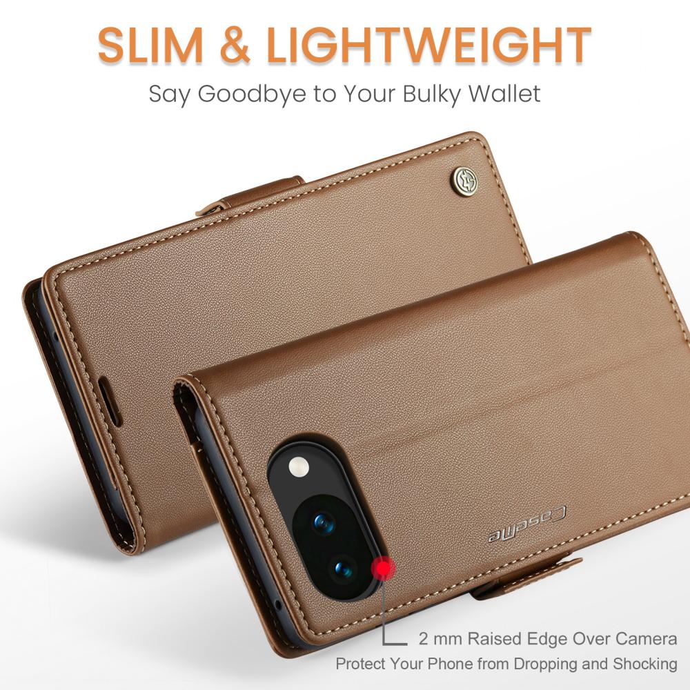 CASEME CASEME Google Pixel 10a Fodral RFID Läder Brun - Teknikhallen.se