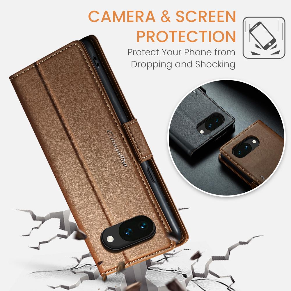 CASEME CASEME Google Pixel 10a Fodral RFID Läder Brun - Teknikhallen.se
