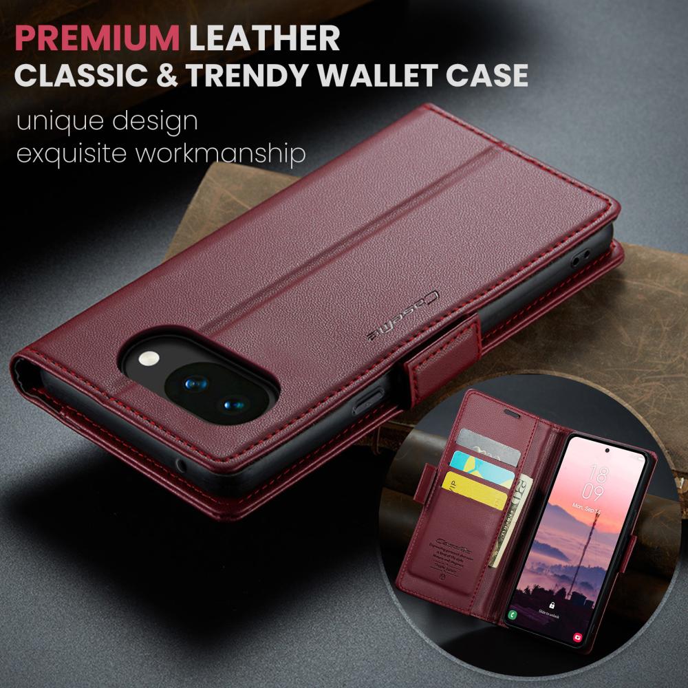 CASEME CASEME Google Pixel 10a Fodral RFID Läder Röd - Teknikhallen.se