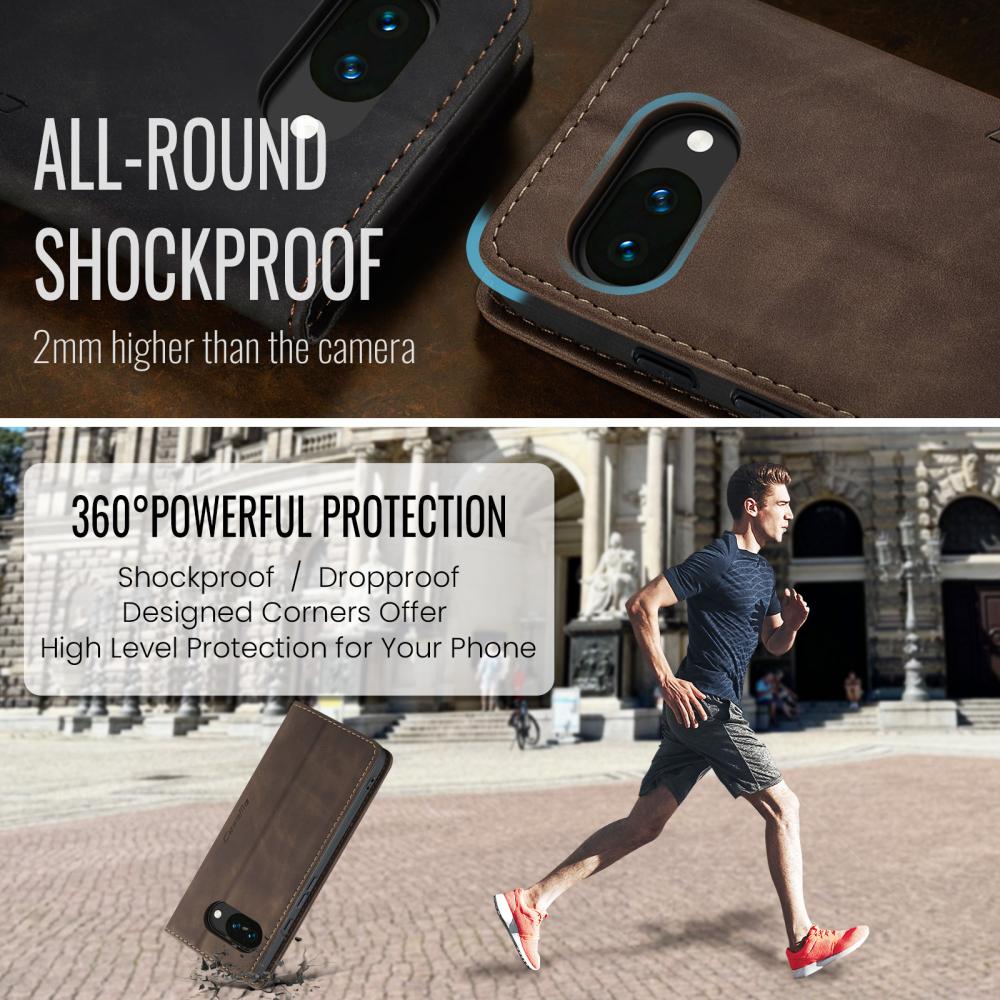 CASEME CASEME Google Pixel 10a Fodral Flip Retro Läder Brun - Teknikhallen.se