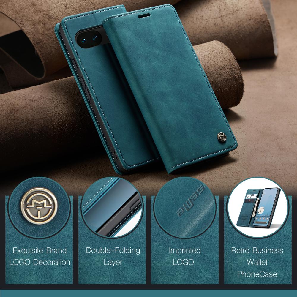 CASEME CASEME Google Pixel 10a Fodral Flip Retro Läder Blå - Teknikhallen.se