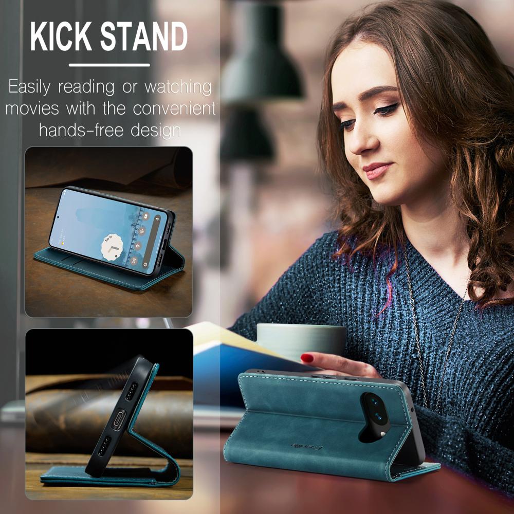 CASEME CASEME Google Pixel 10a Fodral Flip Retro Läder Blå - Teknikhallen.se