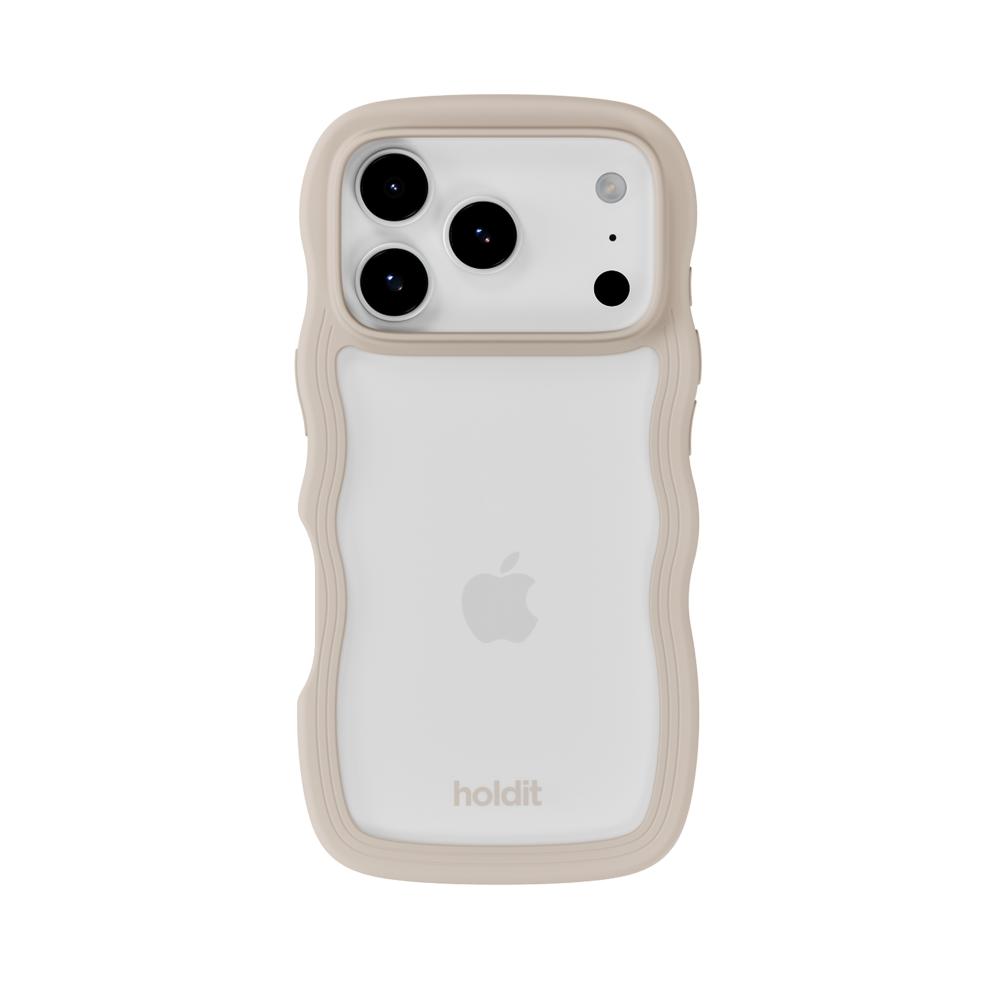 holdit holdit iPhone 17 Pro Mobilskal Wavy Light Beige/Transparent - Teknikhallen.se