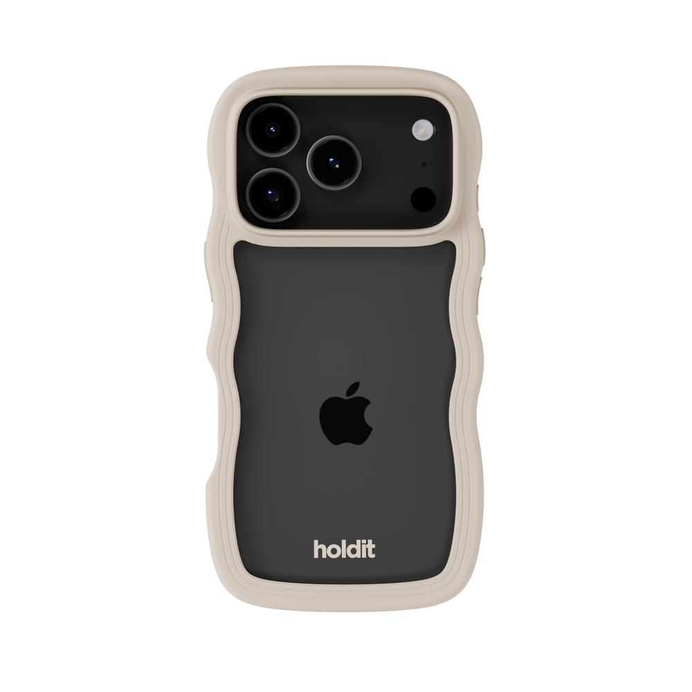 holdit holdit iPhone 17 Pro Mobilskal Wavy Light Beige/Transparent - Teknikhallen.se