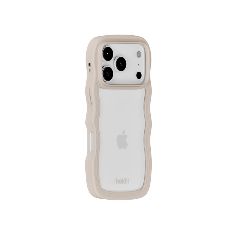 holdit holdit iPhone 17 Pro Mobilskal Wavy Light Beige/Transparent - Teknikhallen.se