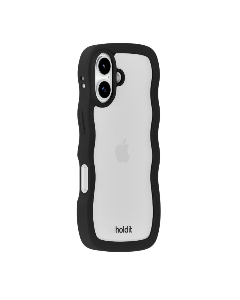 holdit holdit iPhone 17 Mobilskal Wavy Black/Transparent - Teknikhallen.se