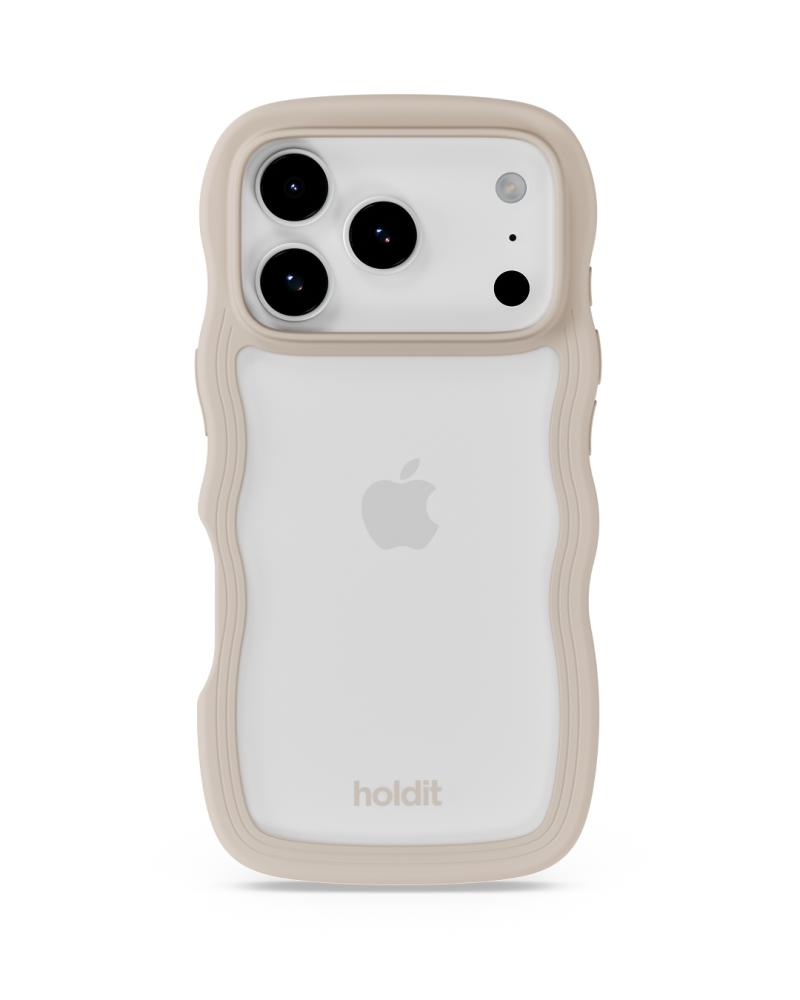holdit holdit iPhone 17 Pro Mobilskal Wavy Light Beige/Transparent - Teknikhallen.se