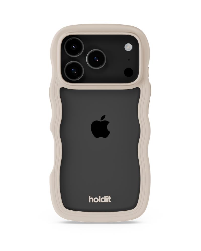 holdit holdit iPhone 17 Pro Mobilskal Wavy Light Beige/Transparent - Teknikhallen.se