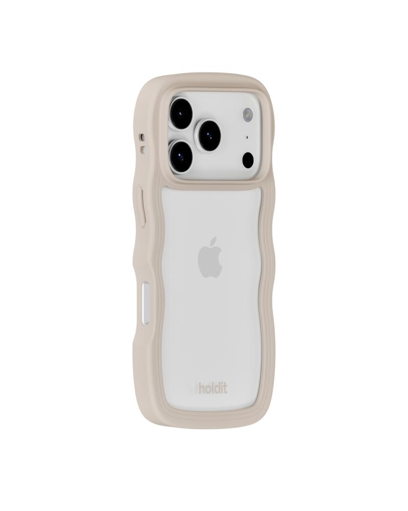holdit holdit iPhone 17 Pro Mobilskal Wavy Light Beige/Transparent - Teknikhallen.se