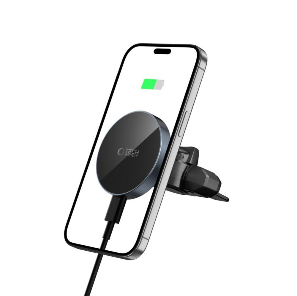 Tech-Protect Tech-Protect 15W Magnetisk MagSafe Laddare För Luftventil Svart - Teknikhallen.se