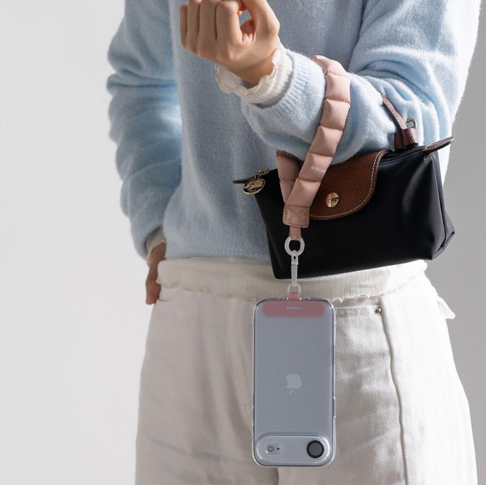 Ringke Ringke Handledsrem Holder & Puffer Hand Strap Floral Pink - Teknikhallen.se