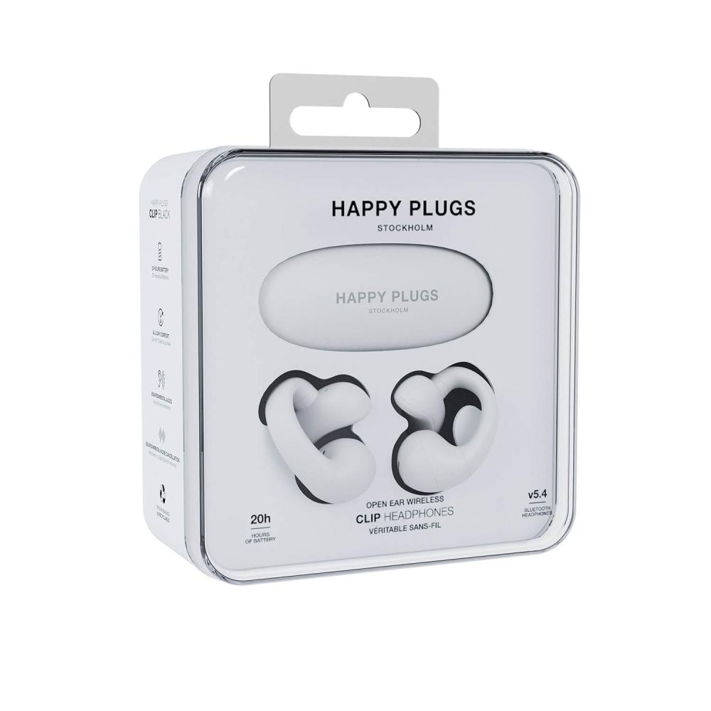 Happy Plugs Happy Plugs In-Ear Hörlurar Clip OWS True-Wireless Vit - Teknikhallen.se