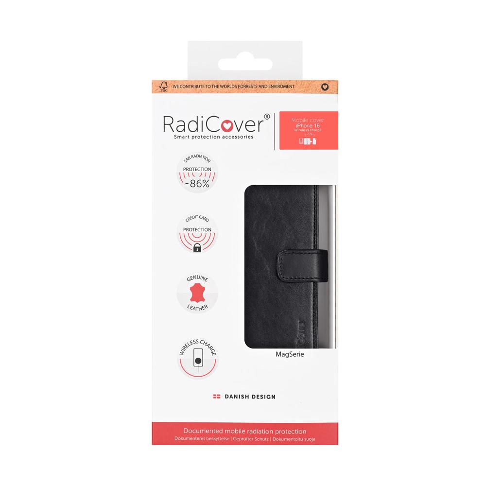 Radicover Radicover iPhone 16 Fodral 2in1 MagSafe Äkta Läder Svart - Teknikhallen.se