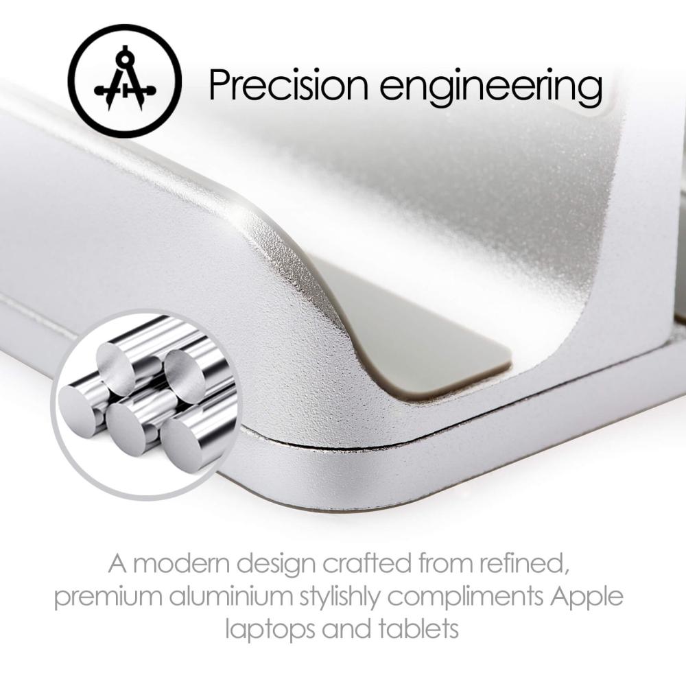 DESIRE2 DESIRE2 Dual Bordsställ för Tablet Mac/Ultrabooks Justerbar Aluminiun Silver - Teknikhallen.se