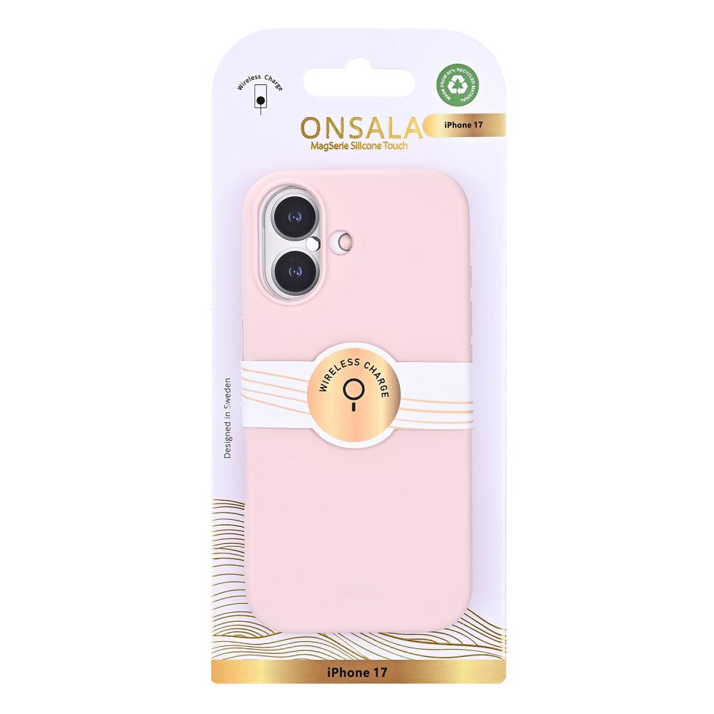 Onsala Onsala iPhone 17 Mobilskal Med Silikonkänsla Chalk Pink - Teknikhallen.se