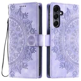  Samsung Galaxy S25 Fodral Mandala Läder Lila - Teknikhallen.se