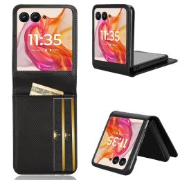  Motorola Razr 50 Ultra 5G Skal Med Kortfack Läder Svart - Teknikhallen.se