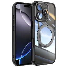  iPhone 16 Pro Skal MagSafe Kickstand Transparent/Svart - Teknikhallen.se