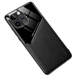  iPhone 16 Pro Max Skal Med Inbyggd Magnetplatta Läder Svart - Teknikhallen.se