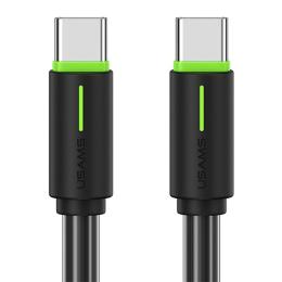 USAMS USAMS 1m 60W USB-C - USB-C Kabel Svart - Teknikhallen.se