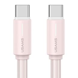 USAMS USAMS 1m 60W USB-C - USB-C Kabel Rosa - Teknikhallen.se
