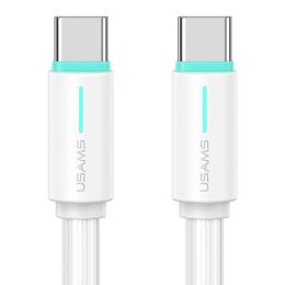 USAMS USAMS 1m 60W USB-C - USB-C Kabel Vit - Teknikhallen.se