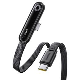 BASEUS Baseus 1m 100W USB-C - USB-C Elbow Kabel Svart - Teknikhallen.se