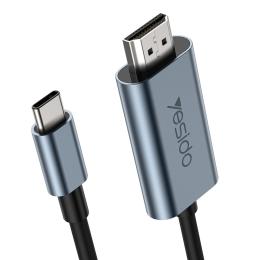 YESIDO YESIDO 2m 4K 60Hz USB-C - HDMI Svart - Teknikhallen.se