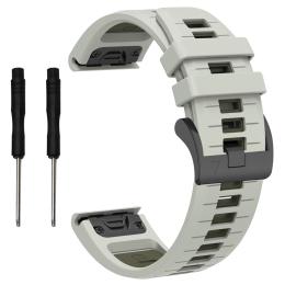  Garmin Fenix 26 mm Armband Quick Release Silikon Grå - Teknikhallen.se