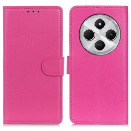  Xiaomi Redmi 14C Fodral Litchi Läder Rosa - Teknikhallen.se