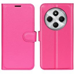  Xiaomi Redmi 14C Fodral Litchi Läder Rosa - Teknikhallen.se