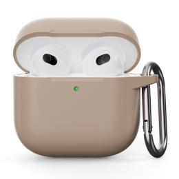  AirPods 4 Skal Med Krok Silikon Beige - Teknikhallen.se