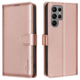  Samsung Galaxy S25 Ultra Fodral Läder RFID Roséguld - Teknikhallen.se