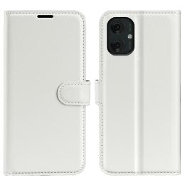  Motorola Moto G55 5G Fodral Litchi Läder Vit - Teknikhallen.se