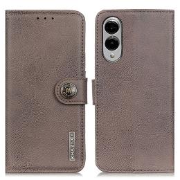 KHAZNEH KHAZNEH Samsung Galaxy S25 Edge Fodral Läder Khaki - Teknikhallen.se