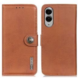 KHAZNEH KHAZNEH Samsung Galaxy S25 Edge Fodral Läder Brun - Teknikhallen.se