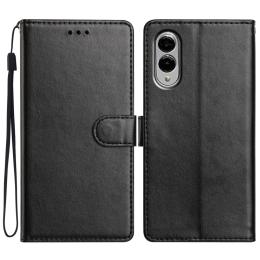  Samsung Galaxy S25 Edge Fodral Läder Svart - Teknikhallen.se