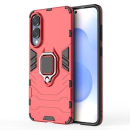  Samsung Galaxy S25 Edge Skal Ring Hybrid Armor Röd - Teknikhallen.se